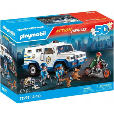Playmobil 71597 Action Heroes - Pénzszállító páncélautó motoros rablóval (71597) játékfigura