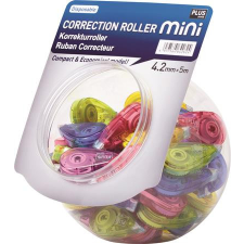 PLUS Hibajavító roller display, mini, 5 mm x 6 m, PLUS, vegyes színek hibajavító
