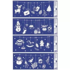 PLUS LINE Csillogó díszek ablakmatrica - 60 x 23 cm, többfélr party kellék