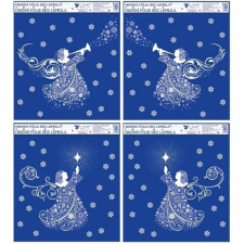 PLUS LINE Fehér angyalok csillámos ablakmatrica, 30 x 30 cm - többféle party kellék