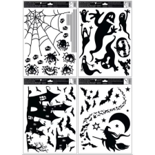 PLUS LINE Fekete Halloween mintás ablakmatrica, 30 x 42 cm - többféle party kellék