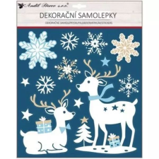 PLUS LINE Szarvas mintás csillogó dekormatrica - 18 x 23 cm party kellék