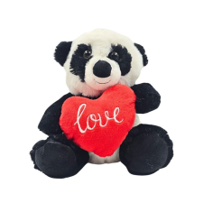  Plüss játék, panda maci szívvel a karjában, 20 cm ajándéktárgy