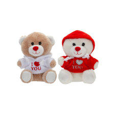 Plüss maci 11 cm I love you pulcsiban, 2 féle mágneses építőjáték