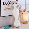  Plüss macska figura 90 cm, szürke színű, dekorációs és ölelhető játék