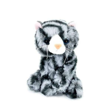 Plüss szürke cirmos kiscica - 14 cm plüssfigura