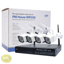 PNI 4 kamerás vezeték nélküli, WiFi-s, Hd IP kamerarendszer (PNI-WF550) biztonságtechnikai eszköz