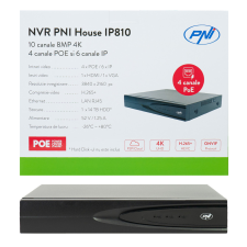 PNI Ip POE rögzítő, NVR, max. 10db 4K felbontású ip kamerához (PNI-IP810) megfigyelő kamera tartozék