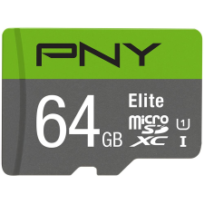 PNY 64GB microSDXC PNY Elite U1 + adapter (P-SDUX64U185GW-GE) (P-SDUX64U185GW-GE) memóriakártya