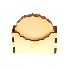  Poháralátét tartó 4 db alátéttel. Alátét átmérője: 10 cm dekorációs kellék