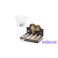  Poharas LED mécses meleg fényű 6,7x5cm - Kristály dekorációs kellék