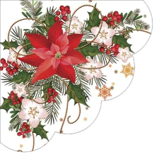  Poinsetia composition papírszalvéta 32cm,12db-os asztalterítő és szalvéta