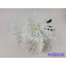  Pók krizantém 7 ágú selyem csokor 44cm - Fehér dekorációs kellék