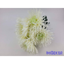  Pók krizantém 7 ágú selyem csokor 44cm - Zöldes dekorációs kellék