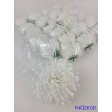  Pók krizantém selyemvirág fej D11cm - Fehér dekorációs kellék