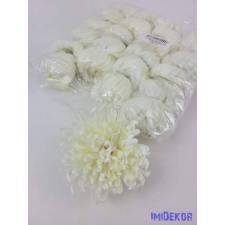  Pók krizantém selyemvirág fej D11cm - Krém dekorációs kellék