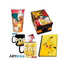  Pokémon - Pikachu ajándékcsomag (XXL üvegpohár, hőre változó bögre, jegyzetfüzet) bögrék, csészék