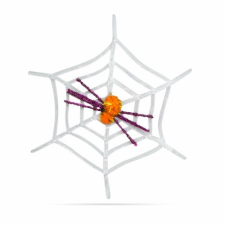  Pókháló pókkal (halloween-i dekoráció, fehér) party kellék