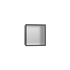  Polc Hansgrohe XtraStoris Individual rámmal csiszolt fekete króm színű 56097340 fürdőszoba kiegészítő