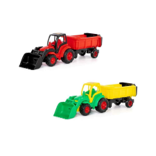 Polesie Traktor rakodóval és pótkocsival, Giant, Polesie, 86x22x26 cm autópálya és játékautó