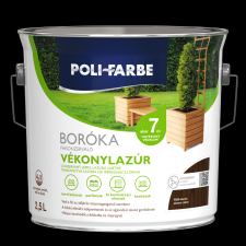 Poli-Farbe BORÓKA OLDÓSZERES FAKONZERVÁLÓ VÉKONYLAZÚR 2,5L FB09 ÉBENFA favédőszer és lazúr