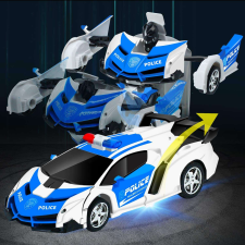 Police Transformers robottá alakuló távirányítós Rendőrautó 24cm - kék-fehér távirányítós modell