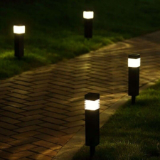 Polifach LED-es kerti Napelemes Lámpa 29,5cm (P-301) #fekete kültéri világítás