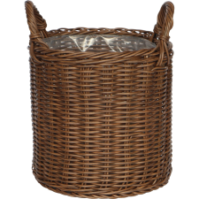  Polirattan fogantyús kosár 27,5 cm x 31,5 cm barna kerti tárolás