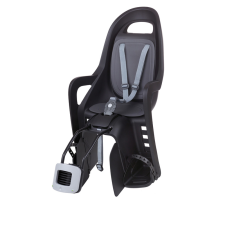 Polisport Groovy Maxi FF hátsó gyerekülés kerékpárra, keretmontázsos - fekete/sötétszürke kerékpáros gyermekülés