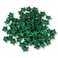  Polisztirol csillag kicsi csillámos - SÖTÉTZÖLD dekorációs kellék