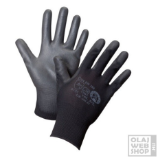  Poliuretán bevonatú, fekete tenyérmártott védőkesztyű M/8 méret
