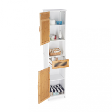  Polly Magas fürdőszobai szekrény fehér-barna fürdőszoba bútor