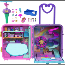  Polly Pocket üdülőhely bőröndben, 4 pidi baba, 25+ kiegészítő (0194735109067) játékfigura