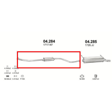POLMO Polmo kipufogó középső dob, CITROEN Xsara, PEUGEOT 306 kipufogó alkatrész