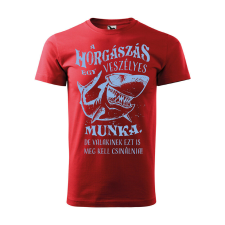 Póló A horgászás egy veszélyes munka mintával - Piros XL méretben ajándéktárgy