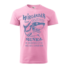 Póló A horgászás egy veszélyes munka mintával - Rózsaszín S méretben ajándéktárgy