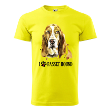 Póló Basset hound mintával - Sárga XL méretben ajándéktárgy