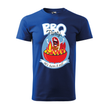  Póló BBQ party  mintával Kék XL egyedi ajándék