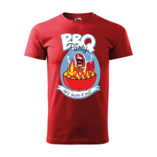 Póló BBQ party mintával - Piros XL méretben ajándéktárgy