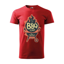  Póló BBQ time mintával - Piros S méretben v2 ajándéktárgy