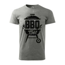 Póló BBQ time mintával - Szürke M méretben v1 ajándéktárgy