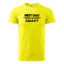  Póló Best dad in the galaxy  mintával Sárga 3XL egyedi ajándék