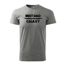  Póló Best dad in the galaxy  mintával Szürke 2XL egyedi ajándék