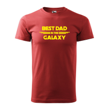 Póló Best dad in the galaxy mintával - Terrakotta L méretben ajándéktárgy