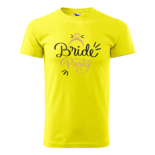 Póló Bride party mintával - Sárga M méretben ajándéktárgy