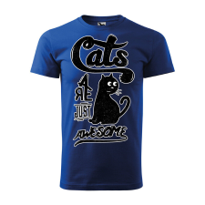 Póló Cats mintával - Kék L méretben ajándéktárgy