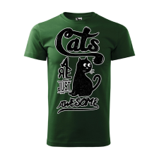  Póló Cats  mintával Zöld L egyedi ajándék