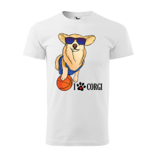 Póló Corgi mintával - Fehér XXXL méretben v2 ajándéktárgy