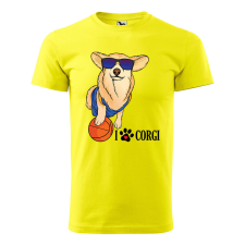 Póló Corgi mintával - Sárga M méretben v2 ajándéktárgy