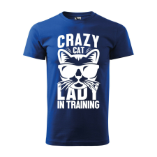 Póló Crazy cat mintával - Kék XXXL méretben ajándéktárgy